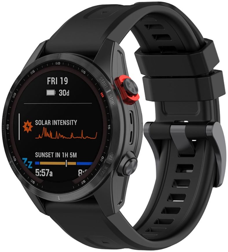 Universeel Garmin QuickFit 22MM Bandje Siliconen Gespsluiting Zwart afbeelding 1