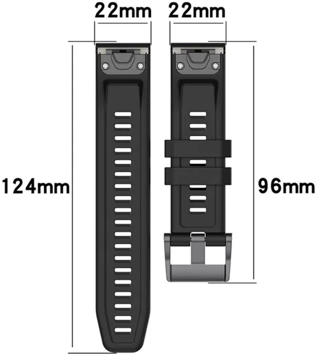 Universeel Garmin QuickFit 22MM Bandje Siliconen Gespsluiting Zwart afbeelding 6