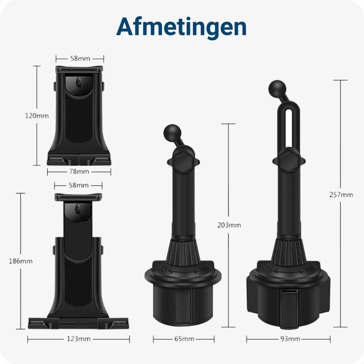Universele Telefoon/Tablet/iPad Houder 4 tot 13 Inch Bekerhouder Auto afbeelding 7