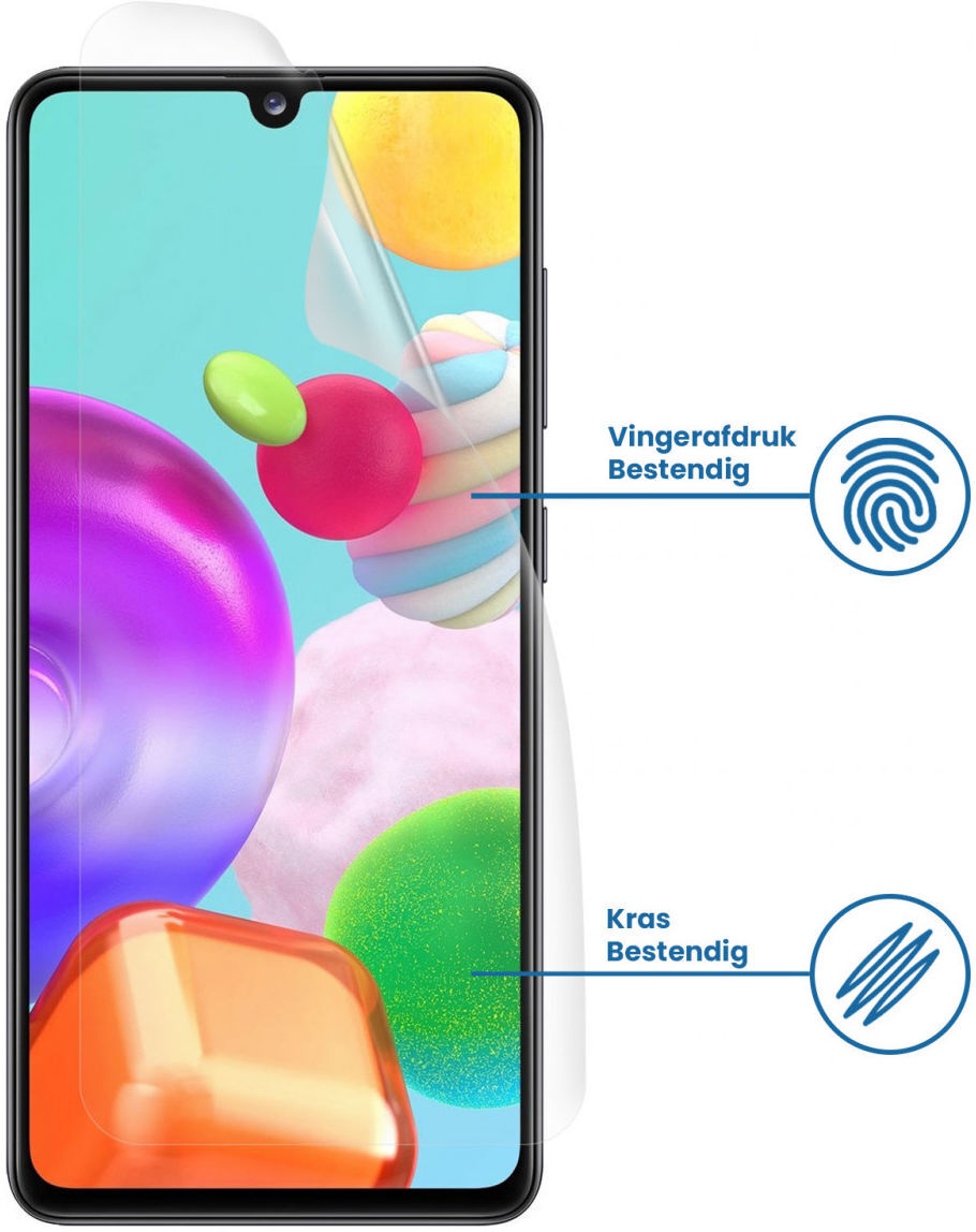 Samsung Galaxy A41 Display Folie Case Friendly Screenprotector afbeelding 2