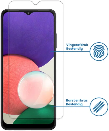 Samsung Galaxy A22 5G Tempered Glass Case Friendly Screenprotector afbeelding 2
