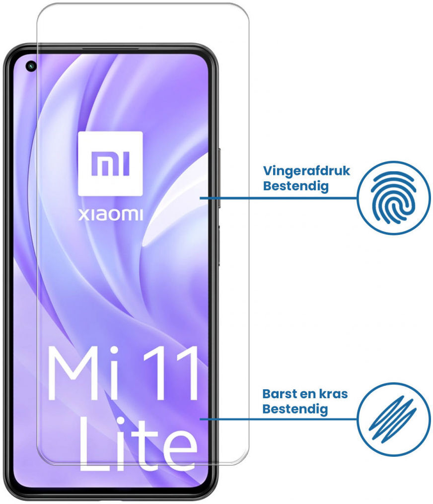 Xiaomi Mi 11 Lite 4G Tempered Glass Case Friendly Screenprotector afbeelding 2