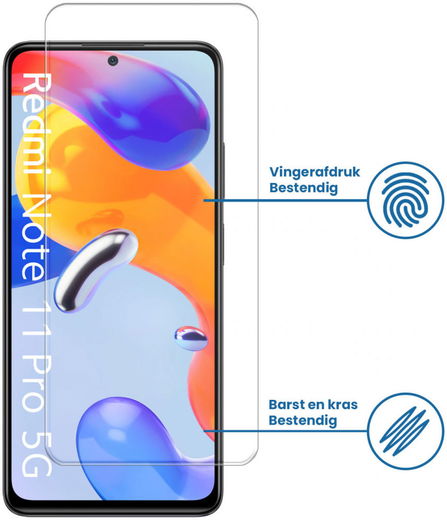 Xiaomi Redmi Note 11 Pro 5G Tempered Glass Screenprotector afbeelding 2