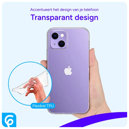 Apple iPhone 14 Hoesje Dun TPU Back Cover Transparant afbeelding 4