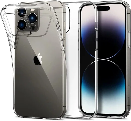 Apple iPhone 14 Pro Hoesje Dun TPU Back Cover Transparant afbeelding 1
