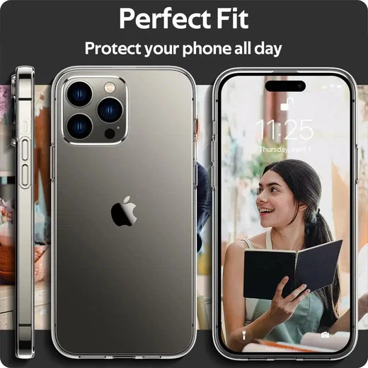 Apple iPhone 14 Pro Hoesje Dun TPU Back Cover Transparant afbeelding 7