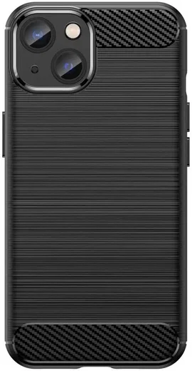 Apple iPhone 14 Hoesje Geborsteld TPU Flexibele Back Cover Zwart afbeelding 4