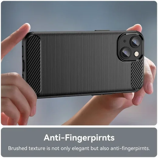 Apple iPhone 14 Hoesje Geborsteld TPU Flexibele Back Cover Zwart afbeelding 8