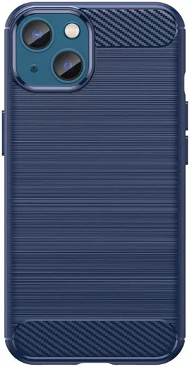 Apple iPhone 14 Hoesje Geborsteld TPU Flexibele Back Cover Blauw afbeelding 2