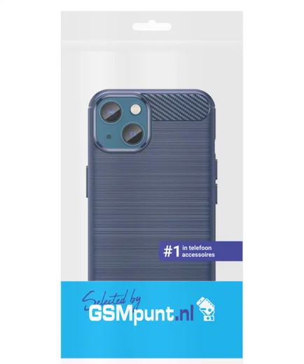 Apple iPhone 14 Hoesje Geborsteld TPU Flexibele Back Cover Blauw afbeelding 10