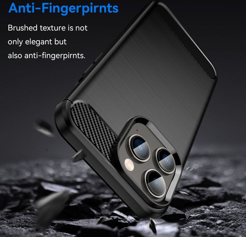 Apple iPhone 14 Pro Hoesje Geborsteld TPU Flexibele Back Cover Zwart afbeelding 4