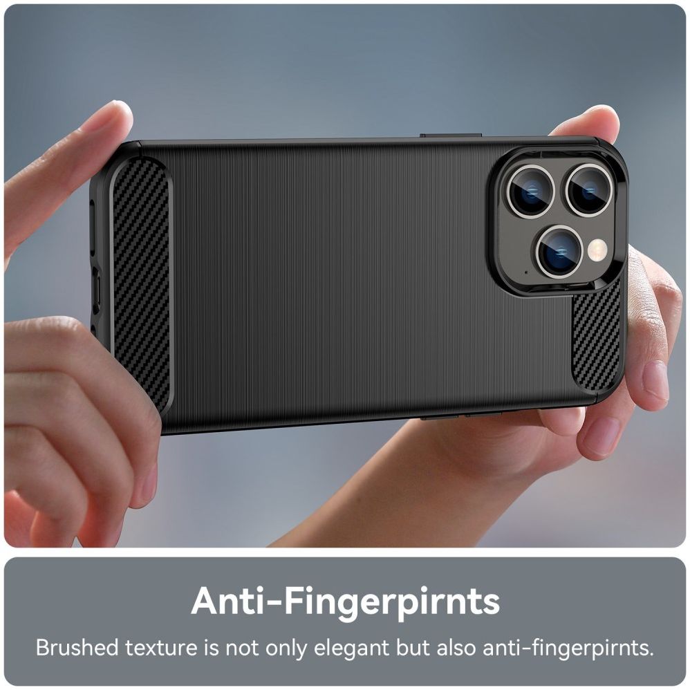 Apple iPhone 14 Pro Hoesje Geborsteld TPU Flexibele Back Cover Zwart afbeelding 7