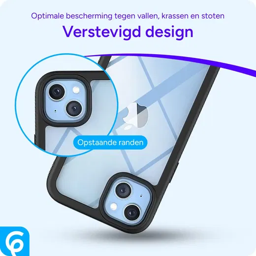 Apple iPhone 14 Hoesje Full Protect 360° Cover Hybride Zwart afbeelding 2
