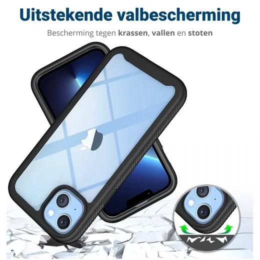 Apple iPhone 14 Hoesje Full Protect 360° Cover Hybride Blauw afbeelding 4