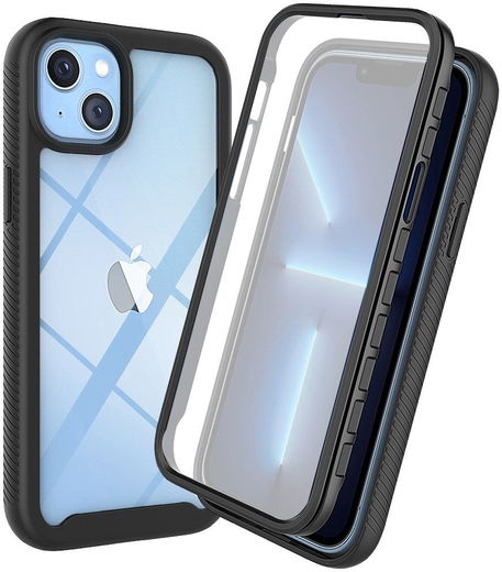 Apple iPhone 14 Plus Hoesje Full Protect 360° Cover Hybride Zwart afbeelding 1