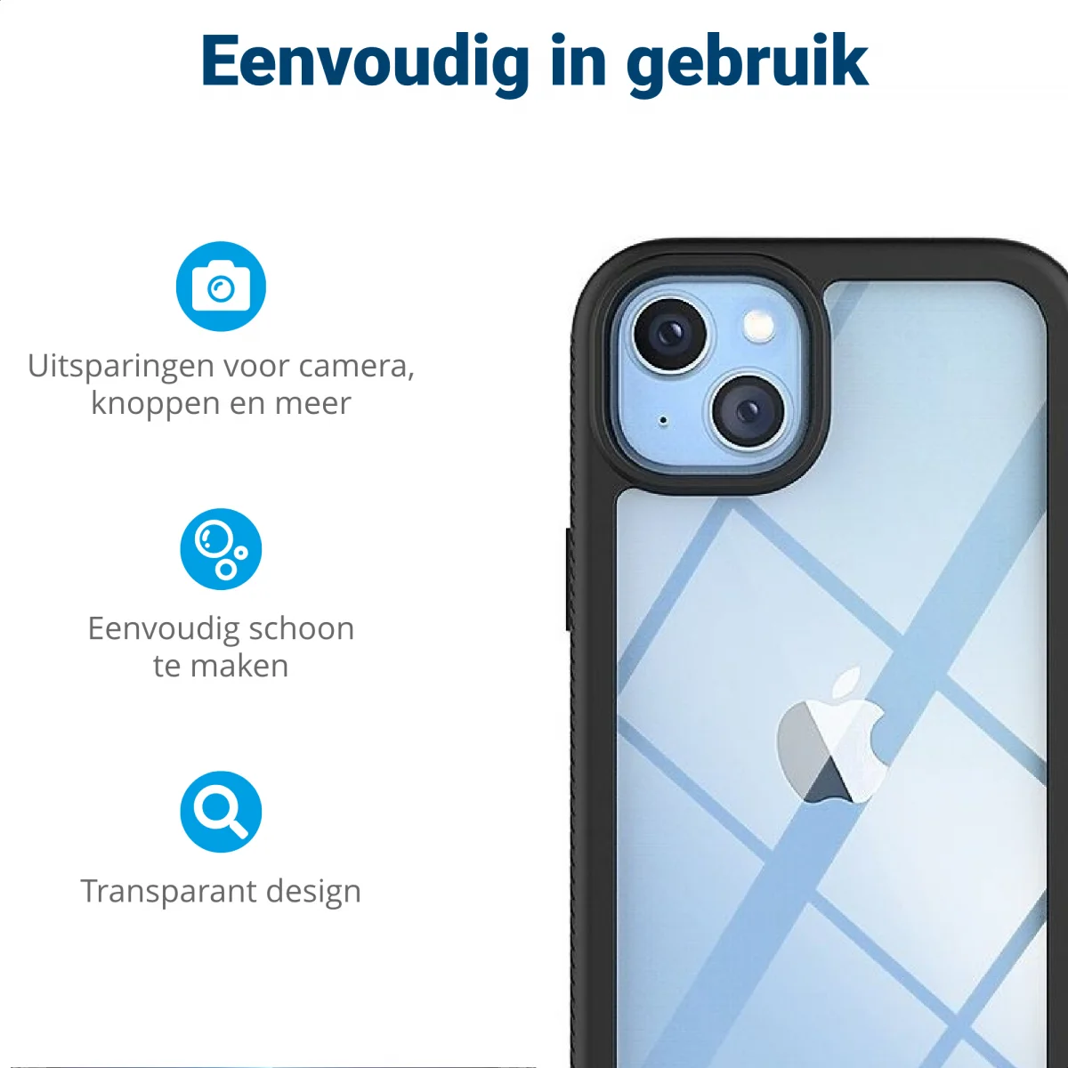 Apple iPhone 14 Plus Hoesje Full Protect 360° Cover Hybride Zwart afbeelding 5