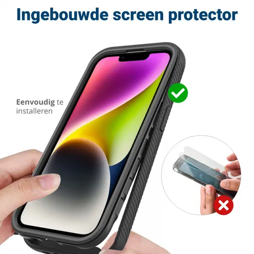 Apple iPhone 14 Plus Hoesje Full Protect 360° Cover Hybride Zwart afbeelding 7