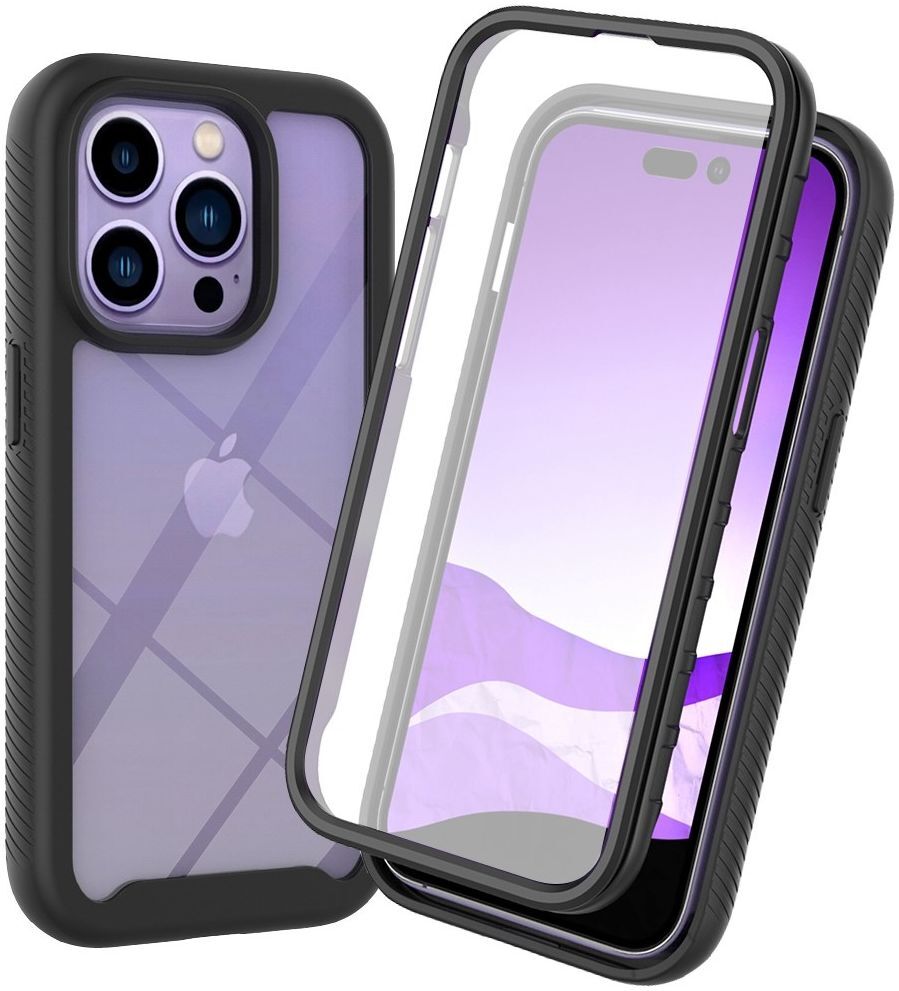 Apple iPhone 14 Pro Max Hoesje Full Protect 360° Cover Hybride Zwart afbeelding 2