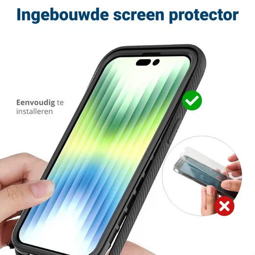 Apple iPhone 14 Pro Max Hoesje Full Protect 360° Cover Hybride Zwart afbeelding 9