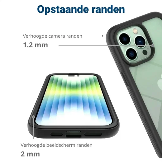 Apple iPhone 14 Pro Max Hoesje Full Protect 360° Cover Hybride Zwart afbeelding 10