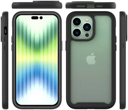 Apple iPhone 14 Pro Max Hoesje Full Protect 360° Cover Hybride Zwart afbeelding 11