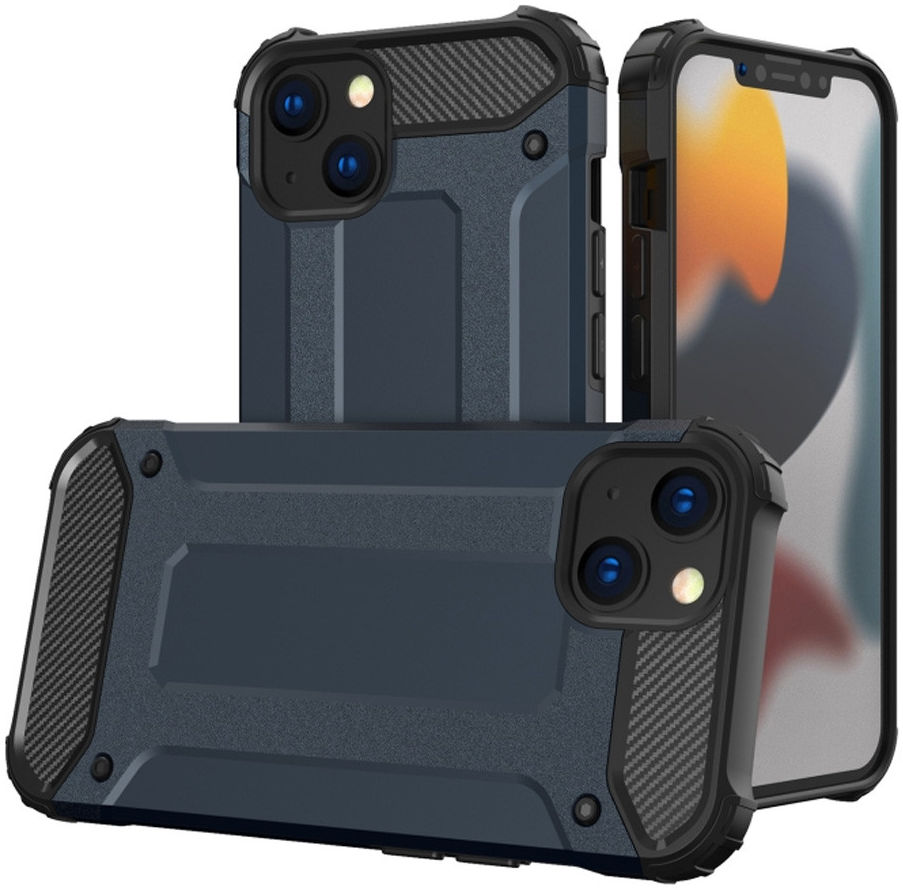 Apple iPhone 14 Hoesje Shock Proof Hybride Back Cover Blauw afbeelding 1