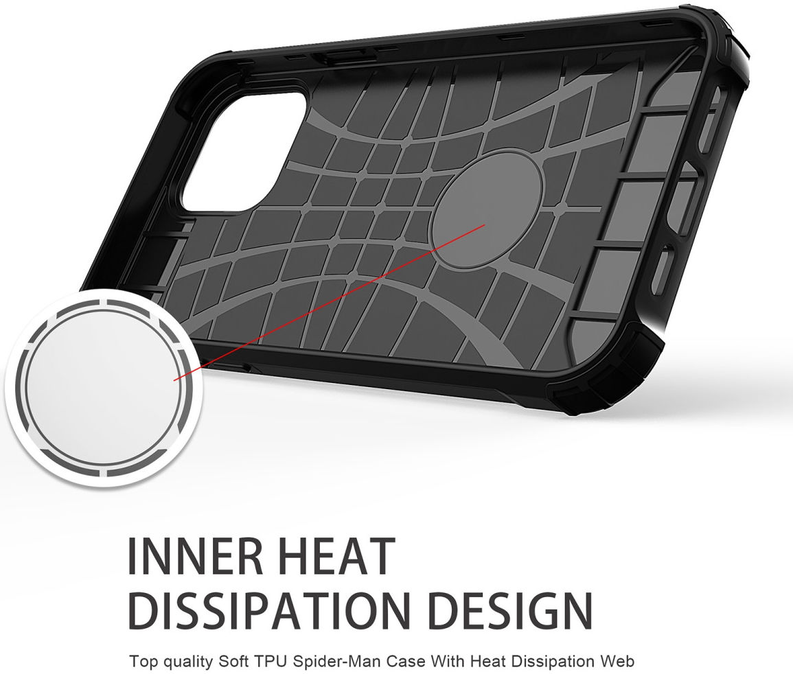 Apple iPhone 14 Pro Hoesje Shock Proof Hybride Back Cover Zwart afbeelding 4