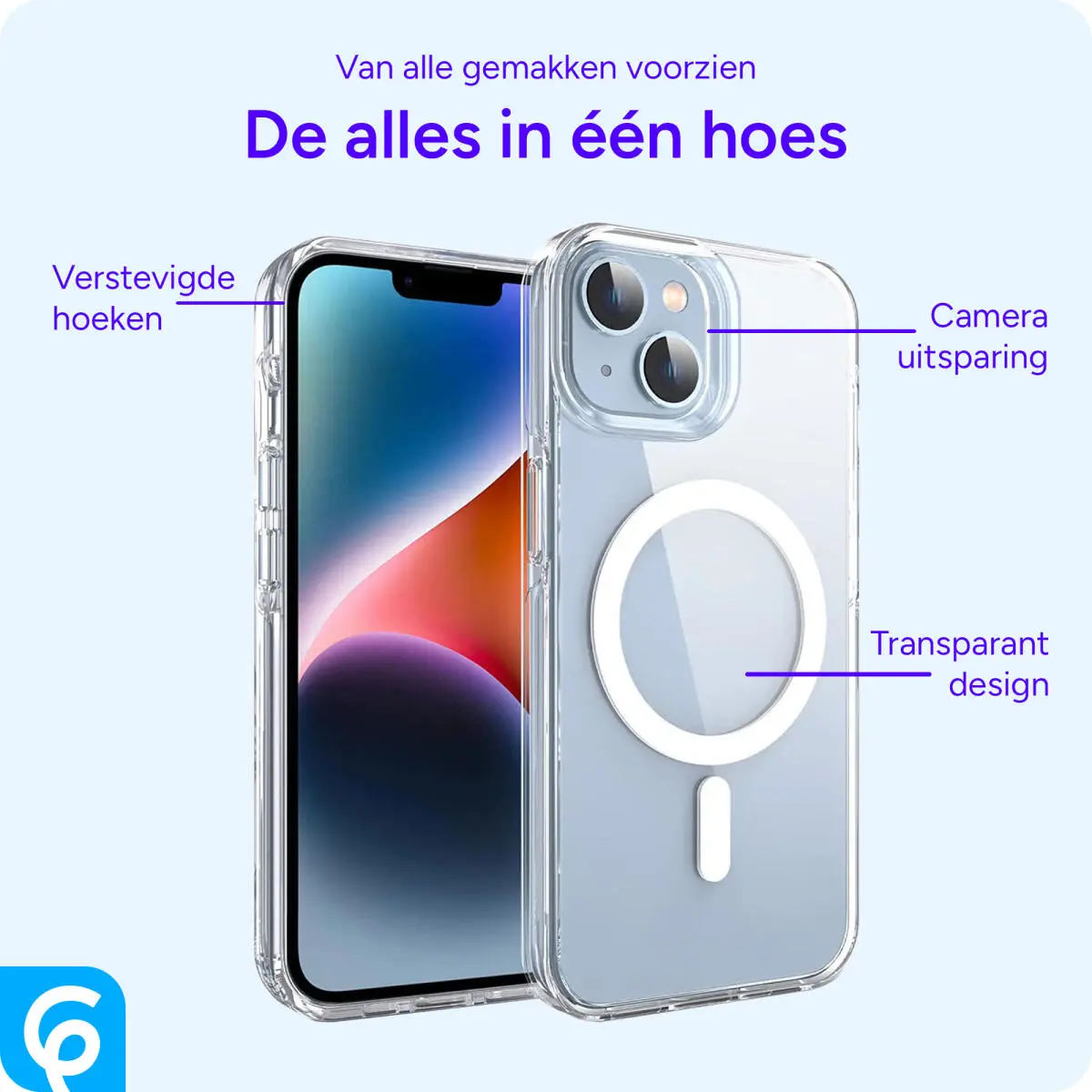 Apple iPhone 14 Hoesje voor MagSafe Dun TPU Back Cover Transparant afbeelding 5