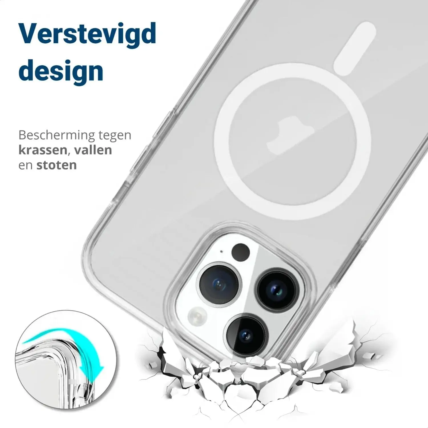 Apple iPhone 14 Pro Hoesje MagSafe Dun TPU Back Cover Transparant afbeelding 4