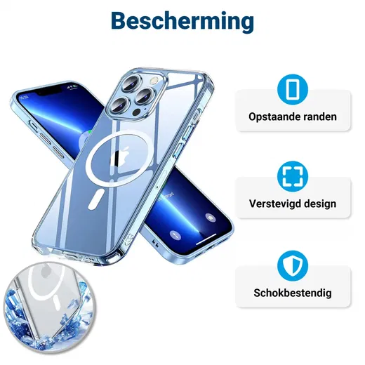 Apple iPhone 14 Pro Hoesje voor MagSafe Dun TPU Back Cover Transparant afbeelding 2