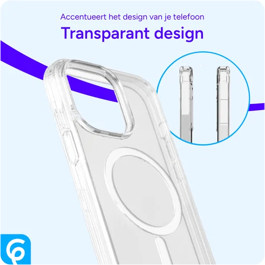 iPhone 14 Pro Max Hoesje voor MagSafe Dun TPU Back Cover Transparant afbeelding 5
