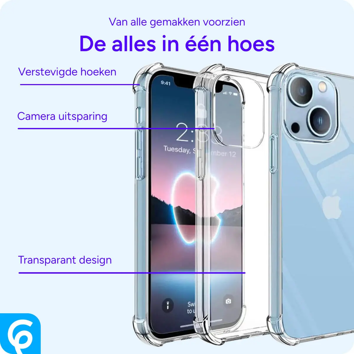 Apple iPhone 14 Hoesje Schokbestendig en Dun TPU Transparant afbeelding 2