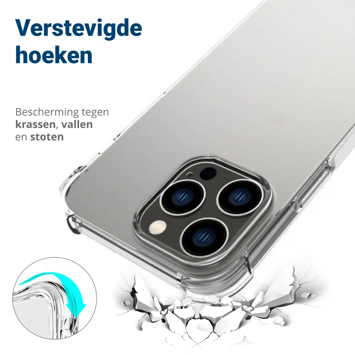 Apple iPhone 14 Pro Hoesje Schokbestendig en Dun TPU Transparant afbeelding 3