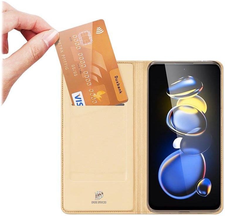 Dux Ducis Skin Pro Series Xiaomi Poco X4 GT Hoesje Portemonnee Goud afbeelding 2