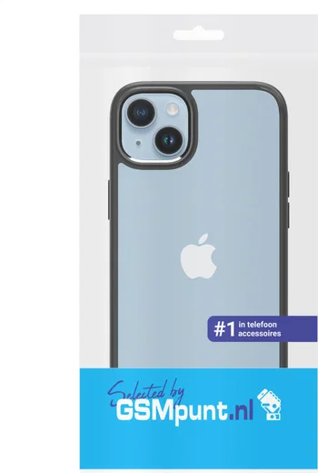 Apple iPhone 14 Hoesje Armor Back Cover Transparant Zwart afbeelding 3
