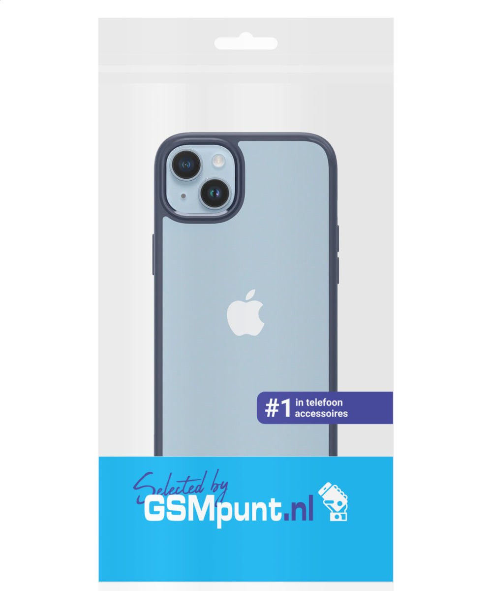 Apple iPhone 14 Hoesje Armor Back Cover Transparant Blauw afbeelding 2