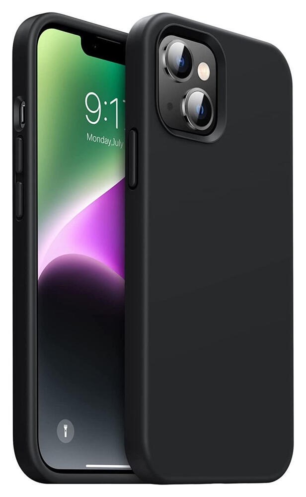 Apple iPhone 14 Hoesje Siliconen Back Cover Zwart afbeelding 1