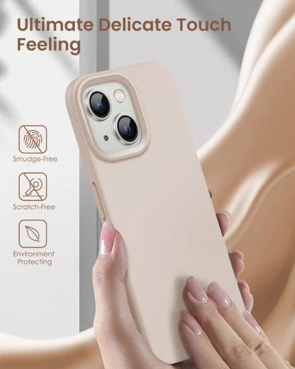 Apple iPhone 14 Hoesje Siliconen Back Cover Roze afbeelding 3