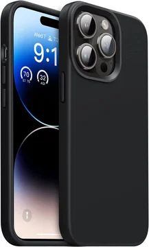 Apple iPhone 14 Pro Hoesje Siliconen Back Cover Zwart