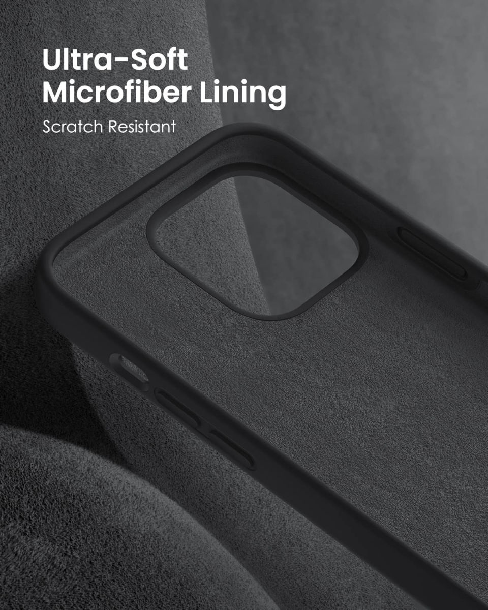 Apple iPhone 14 Pro Hoesje Siliconen Back Cover Zwart afbeelding 5