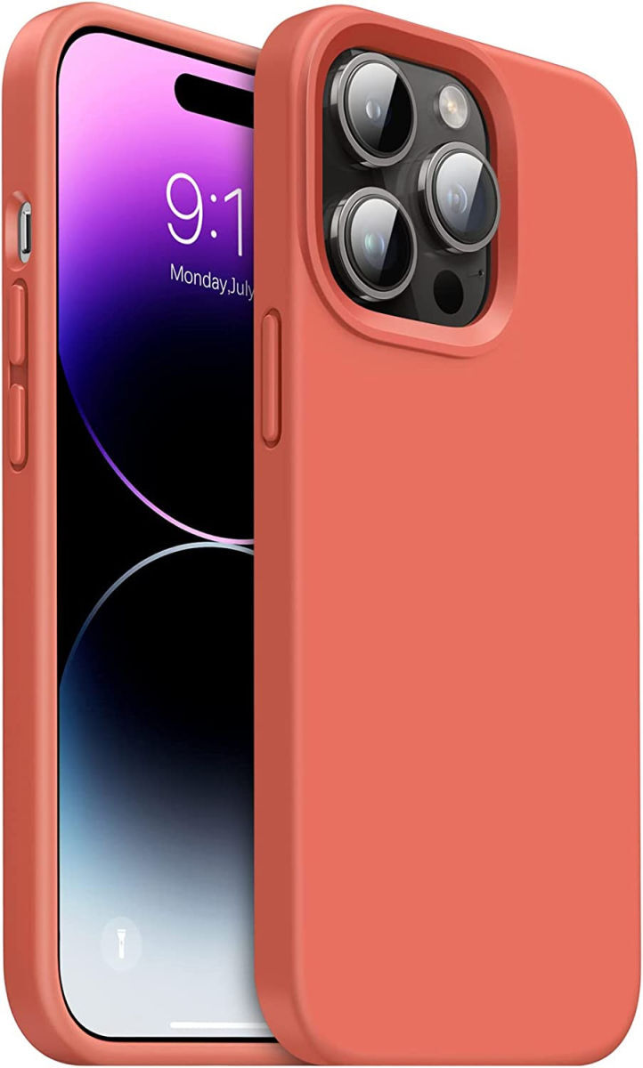 Apple iPhone 14 Pro Hoesje Siliconen Back Cover Rood afbeelding 1