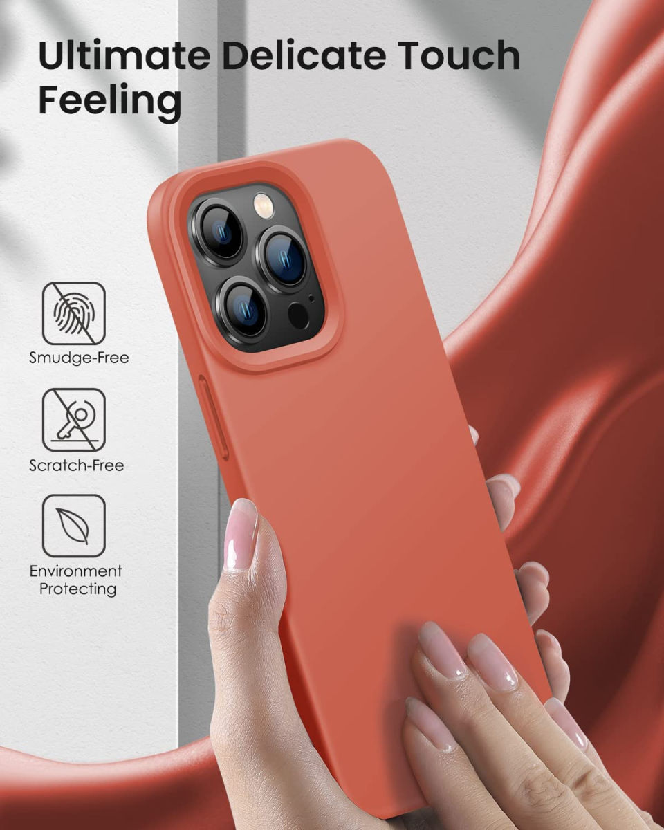 Apple iPhone 14 Pro Hoesje Siliconen Back Cover Rood afbeelding 4
