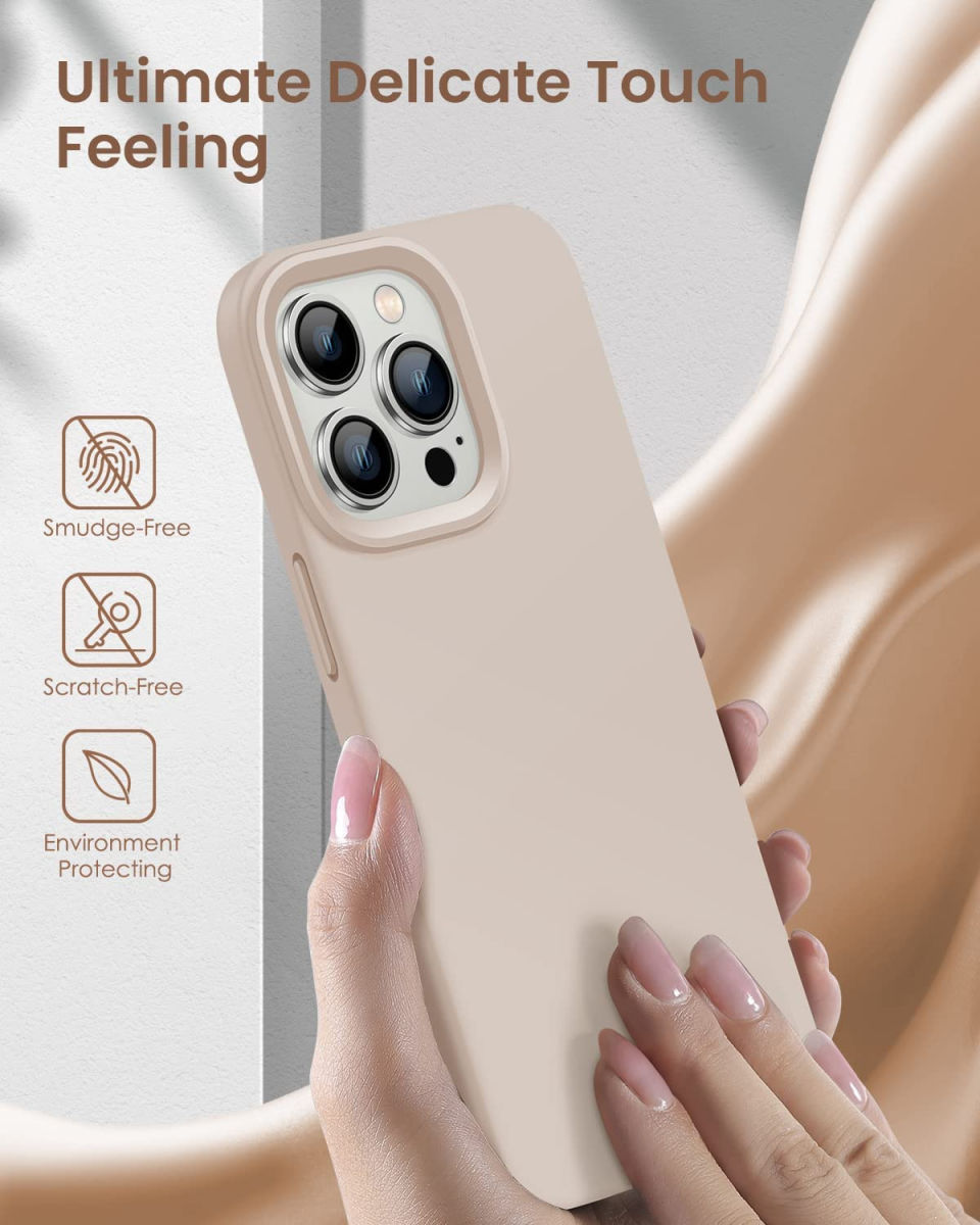 Apple iPhone 14 Pro Hoesje Siliconen Back Cover Roze afbeelding 4