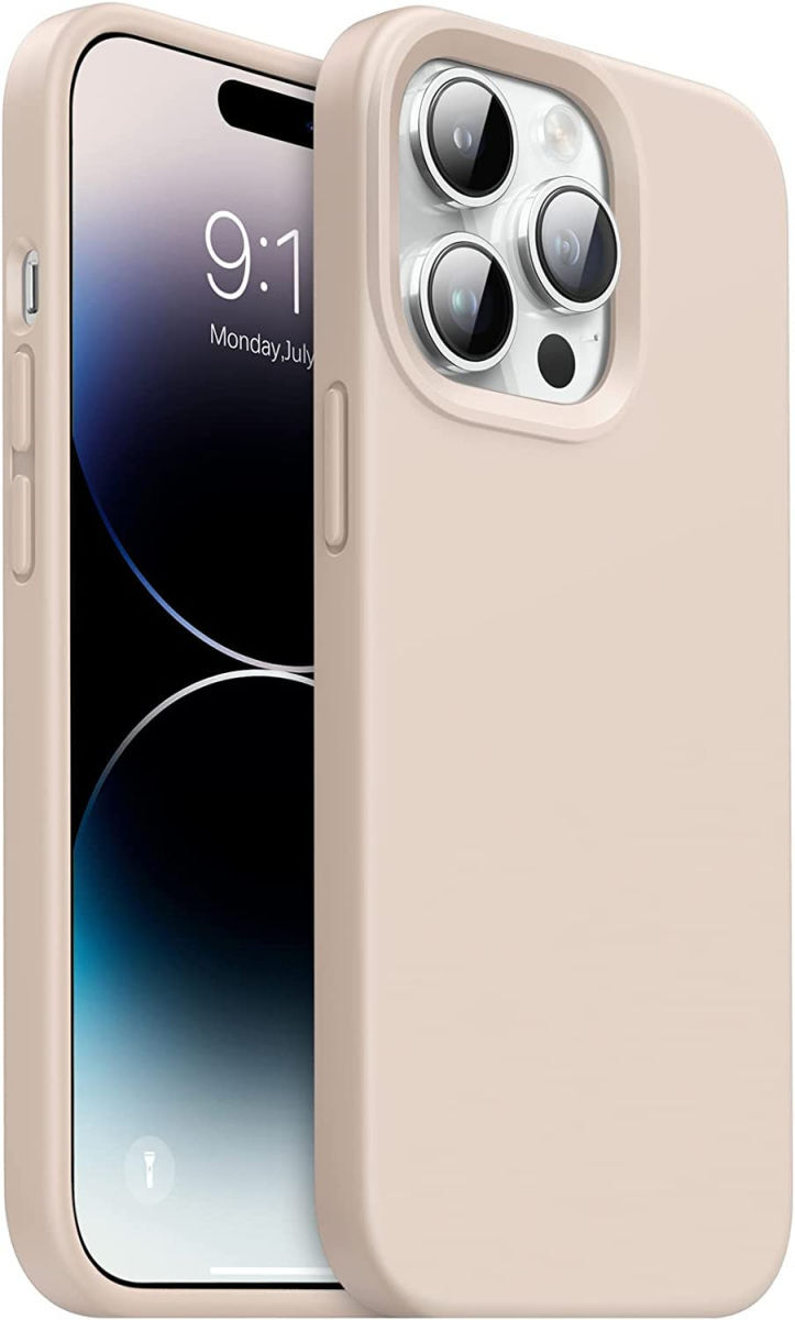 Apple iPhone 14 Pro Hoesje Siliconen Back Cover Roze afbeelding 1