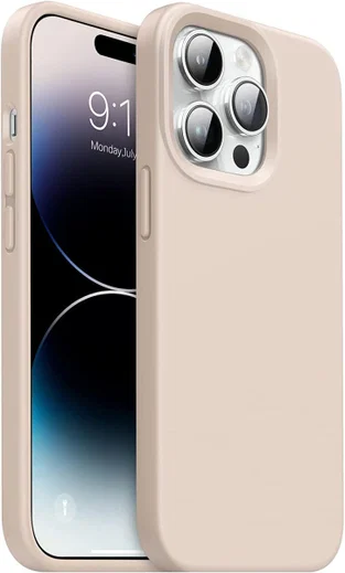 Apple iPhone 14 Pro Hoesje Siliconen Back Cover Roze afbeelding 1