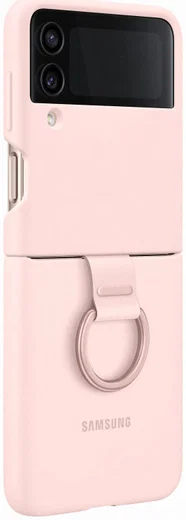 Origineel Samsung Galaxy Z Flip 4 Hoesje Silicone Cover met Ring Roze afbeelding 1