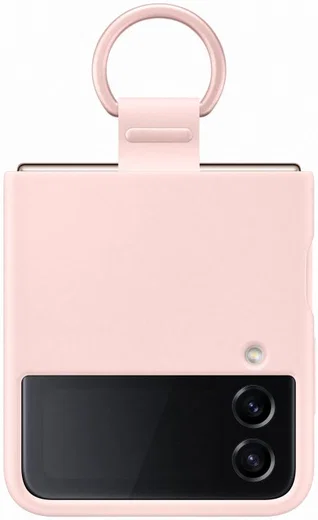 Origineel Samsung Galaxy Z Flip 4 Hoesje Silicone Cover met Ring Roze afbeelding 3