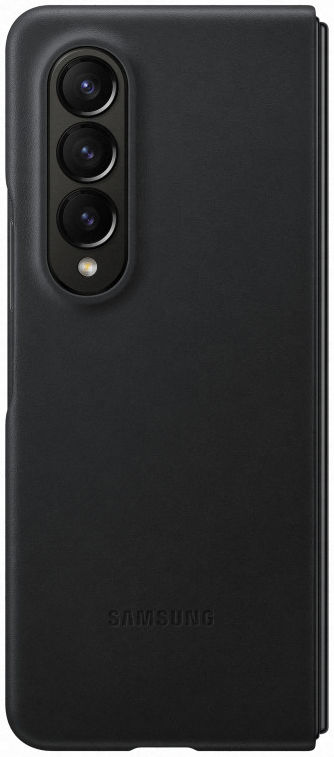 Origineel Samsung Galaxy Z Fold 4 Hoesje Leather Cover Zwart afbeelding 4