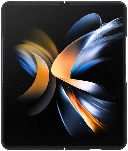 Origineel Samsung Galaxy Z Fold 4 Hoesje Leather Cover Zwart afbeelding 2