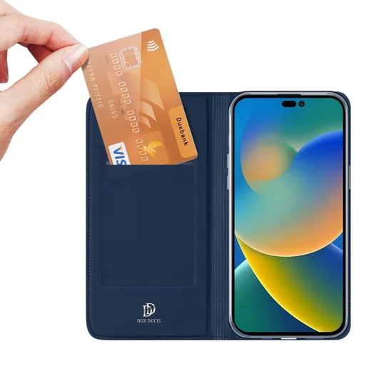 Dux Ducis Skin Pro Series Apple iPhone 14 Pro Max Hoesje Wallet Blauw afbeelding 1